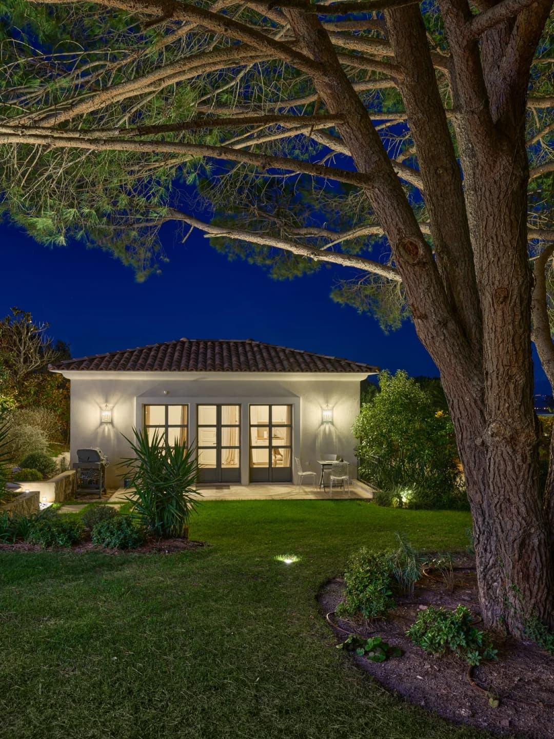 Guest house at night